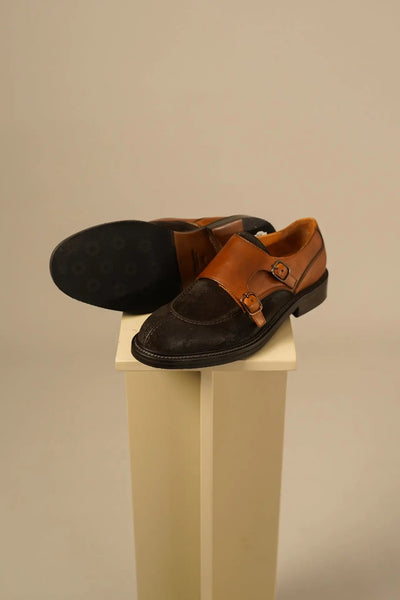 Golman Copenhagen – Håndlavet dobbel monk strap i nano-behandlet ruskind Golman Copenhagen