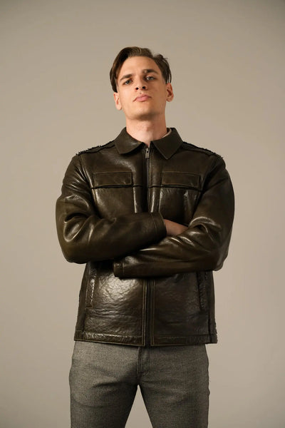 Grøn lammeskind jakke fra Golman Copenhagen Golman Copenhagen