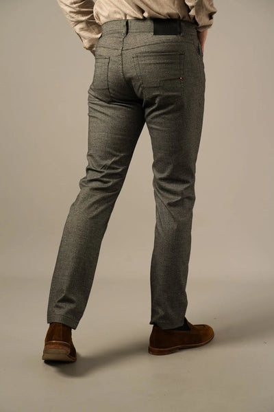 Hechter klassiske herrebukser i brun struktur hechter