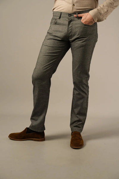 Hechter klassiske herrebukser i brun struktur hechter