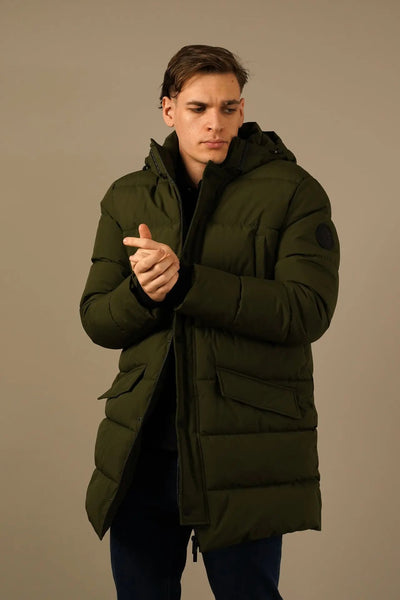 Karl Lagerfeld Vinterjakke i Armygrøn Karl Lagerfeld