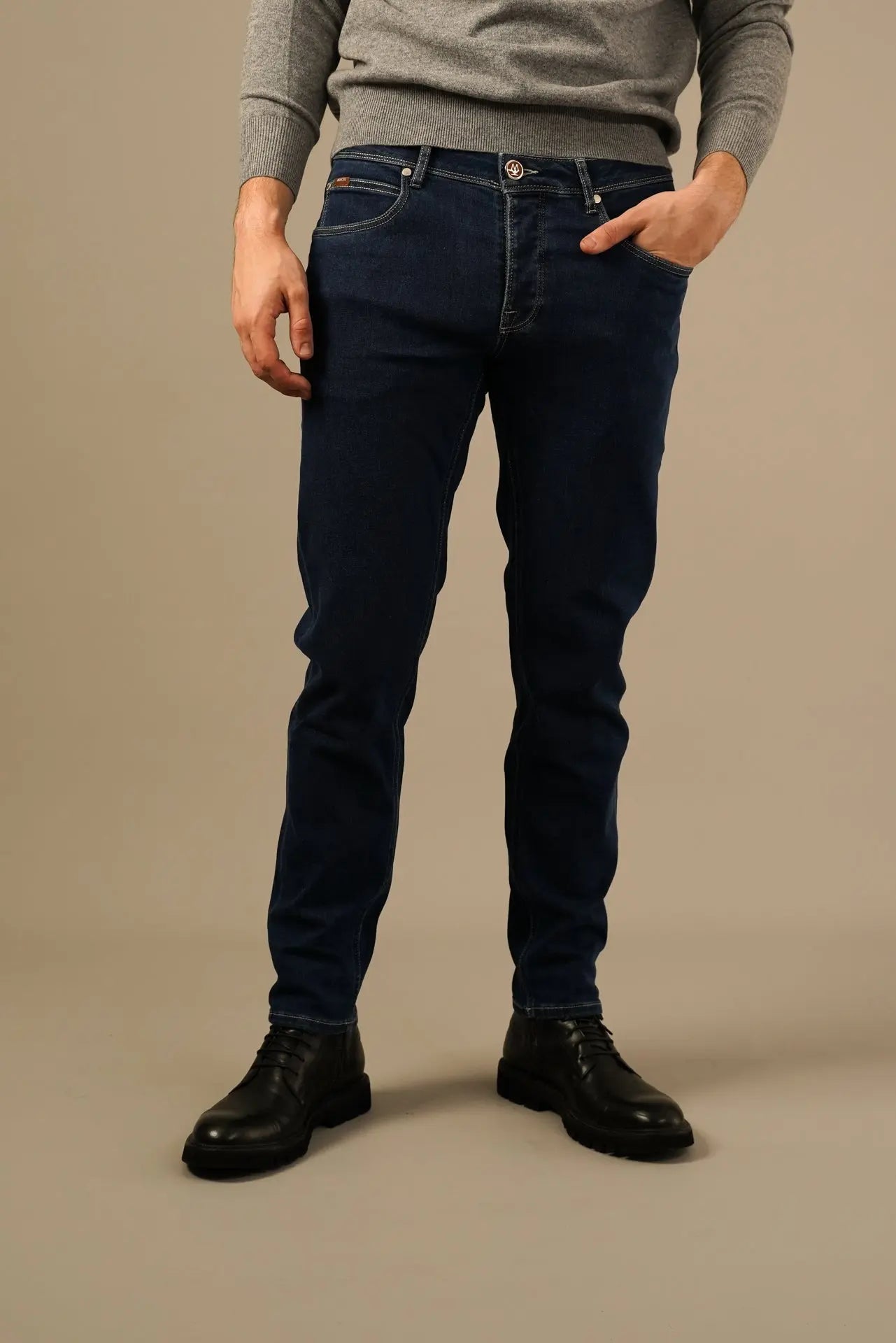 Minoss Jeans – Klassiske mørkeblå herrejeans med stretch Minoss