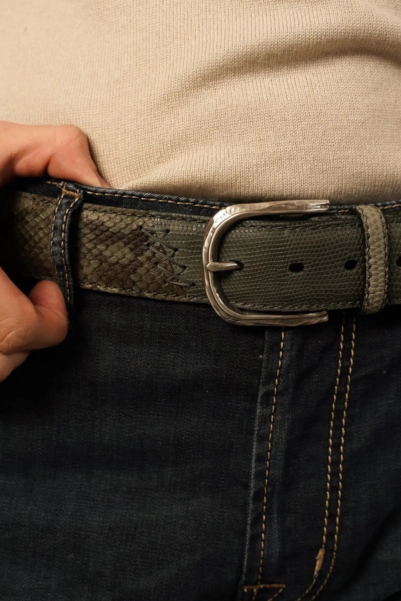 Paolo Vitale Bælte i Eksklusivt Skind Paolo Vitale