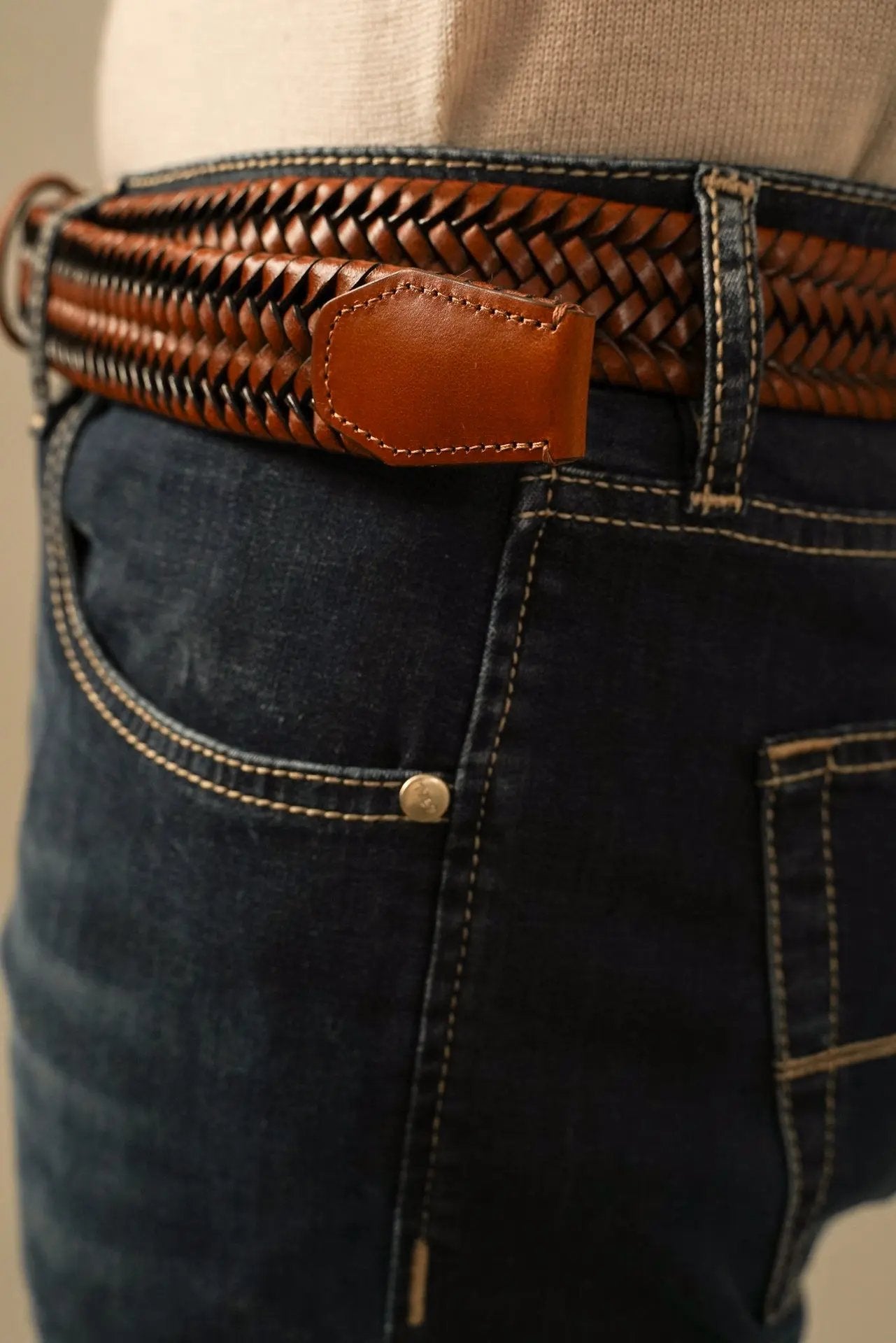 Paolo Vitale flettet bælte i kalveskind Paolo Vitale