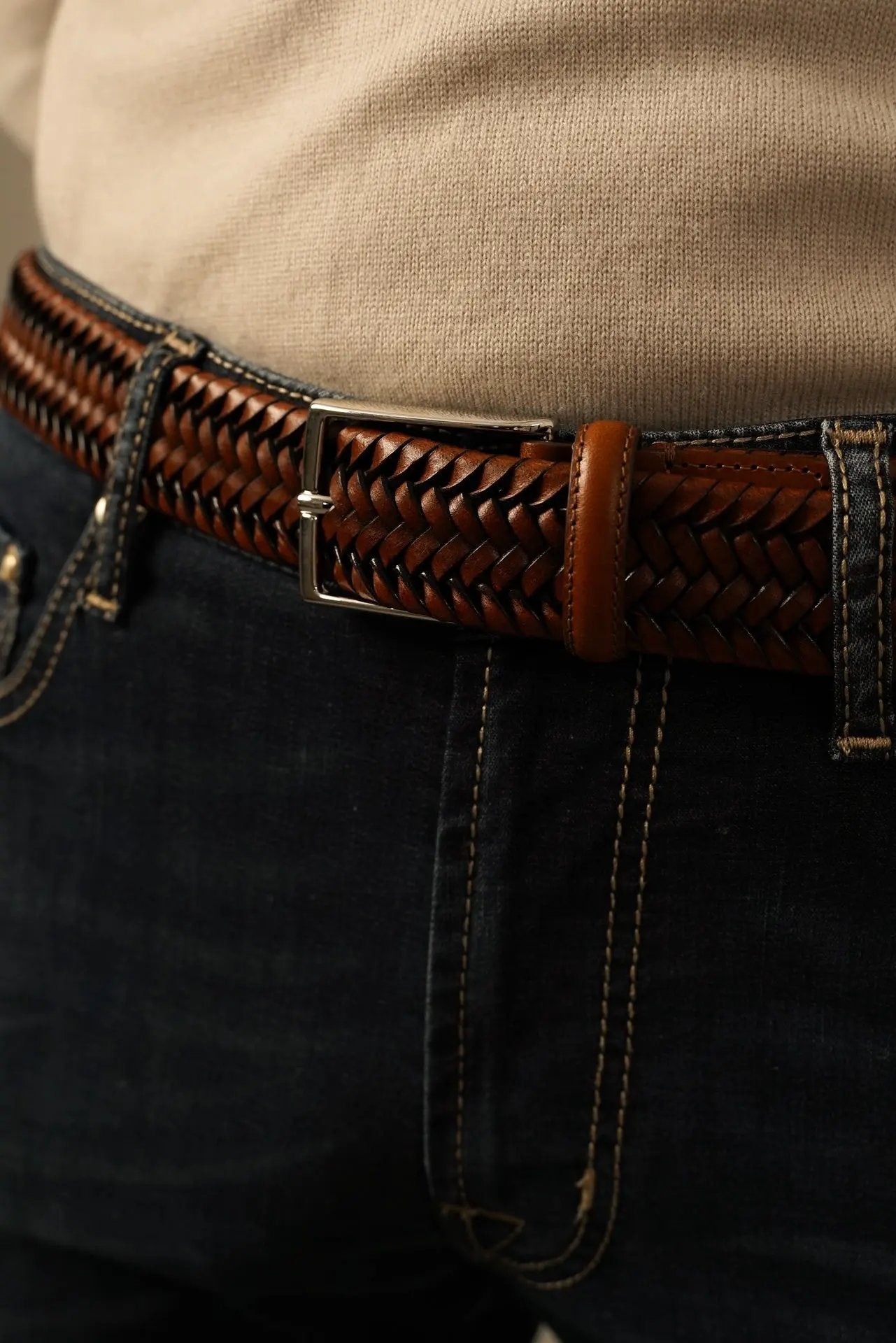 Paolo Vitale flettet bælte i kalveskind Paolo Vitale