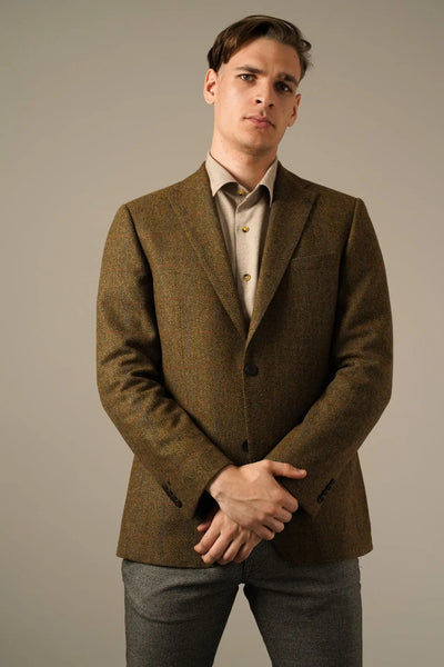 Roy Robson Brun Herringbone Uldblazer Roy Robson