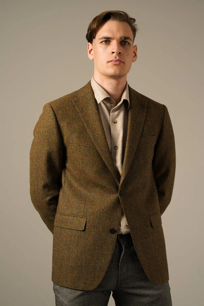 Roy Robson Brun Herringbone Uldblazer Roy Robson