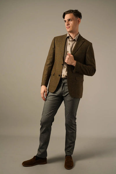 Roy Robson Brun Herringbone Uldblazer Roy Robson