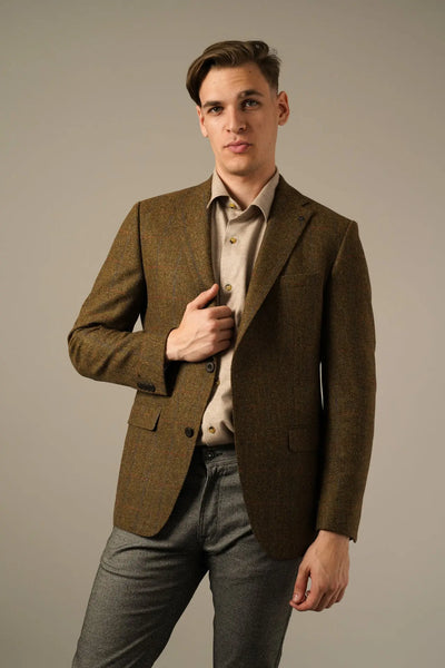 Roy Robson Brun Herringbone Uldblazer Roy Robson
