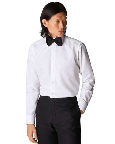 Eton skjorte i hvid med mønster - slimfit