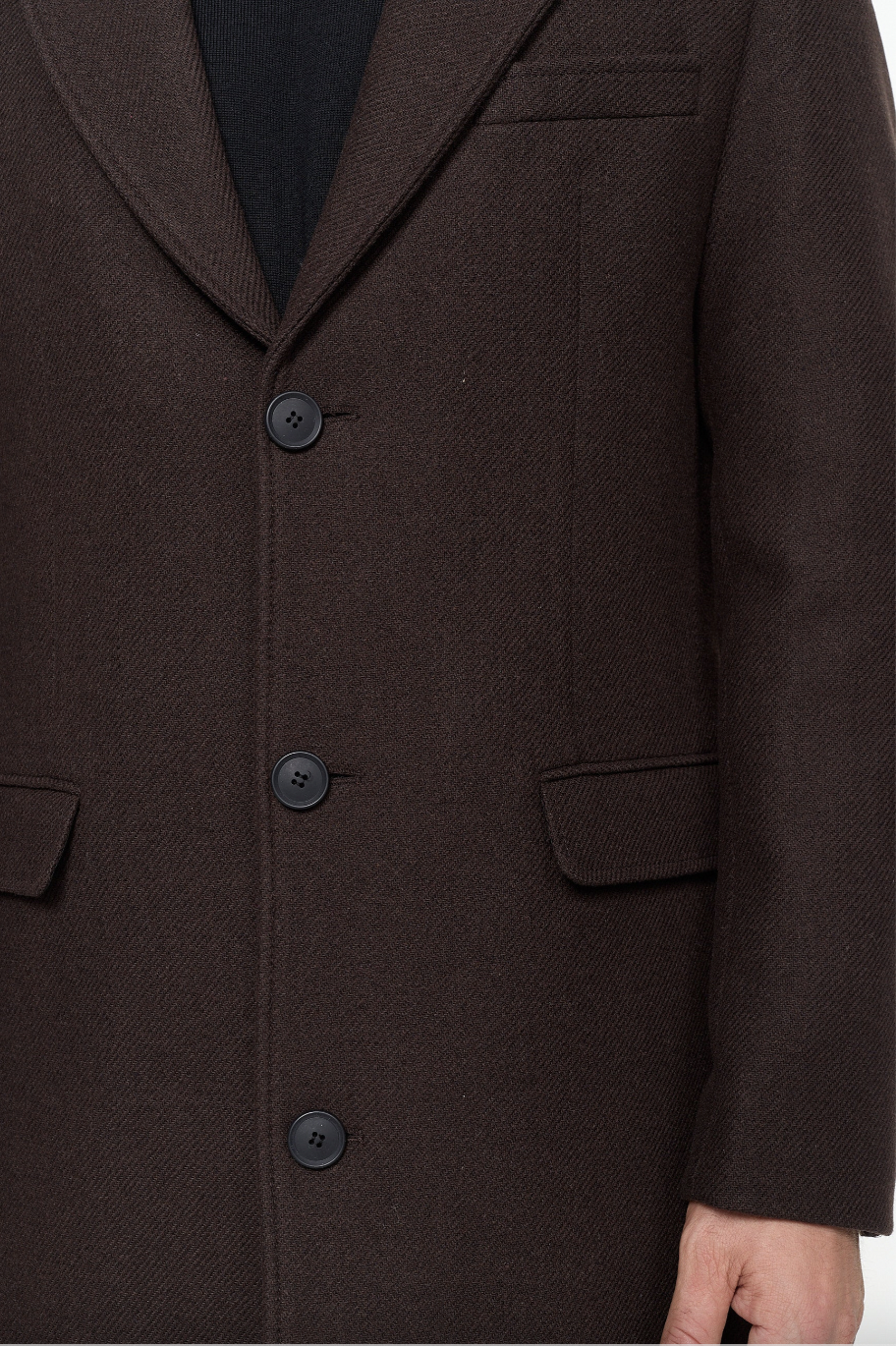 Zuitable frakke i den fineste uldblanding - Mørkebrun