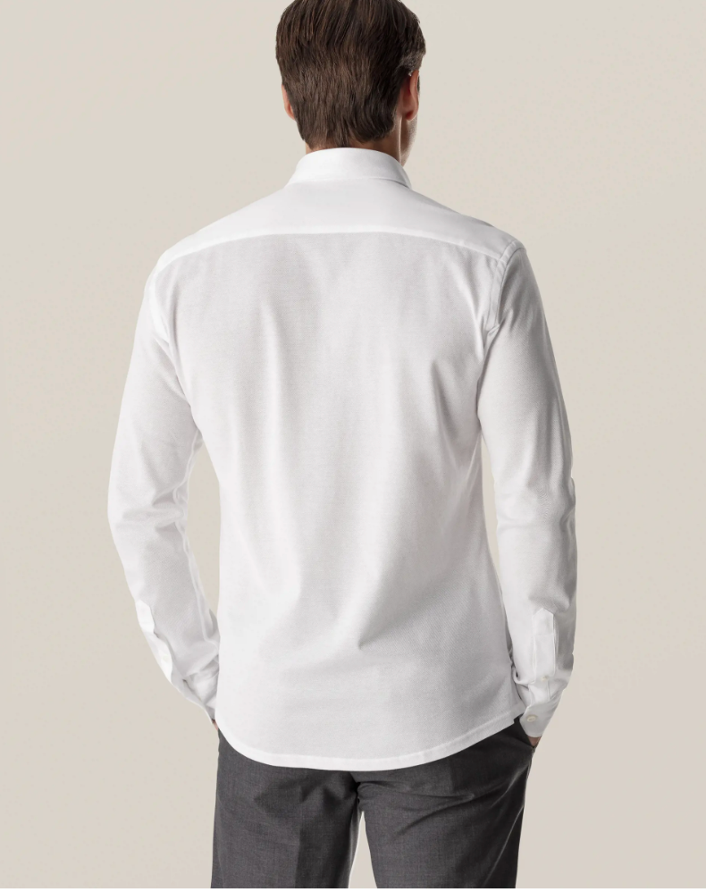 Eton jersey skjorte i hvid - slimfit
